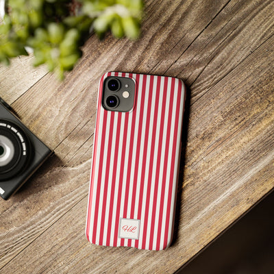 Slim Custom Personalized Winterberry Red Striped Phone Case for Iphone 17 - | iPhone 16 Pro Max Case | iPhone 15 Case Iphone 14 13 12 11 10 9 8 - Studio40ParkLane