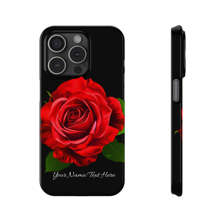 Slim Custom Personalized Red Rose Flowers Gift for Her Cute Phone Cases for Iphone 16 Pro Max | iPhone 15 Case | iPhone 15 Pro Max Case, Iphone 14, Iphone 14 Pro Max, Iphone 13 12 11 8 7 - Studio40ParkLane