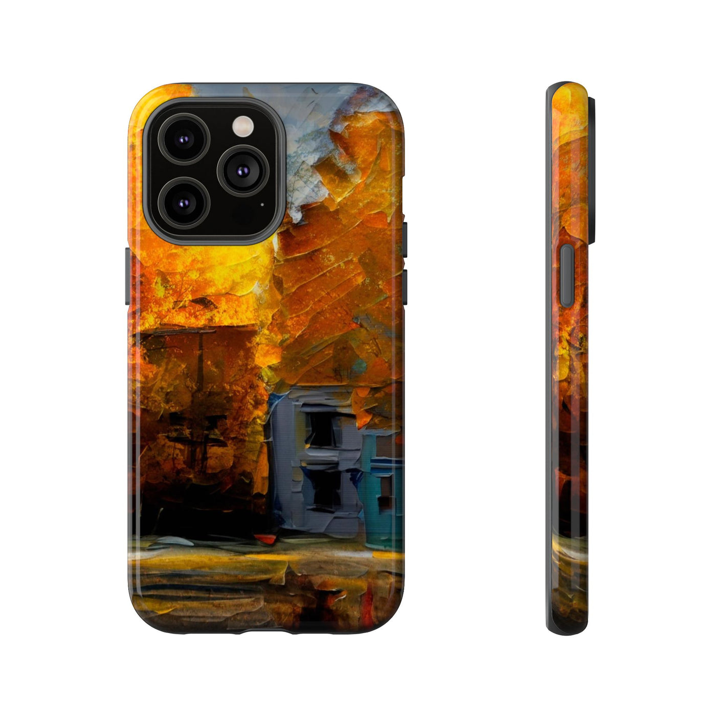 Impact Resistant, Fall Leaves Oil Painting, Cute Phone Cases for Samsung S24, S23, S22, S21, IPhone 15 pro Iphone 14 pro Iphone 13 IPhone 12 Iphone 11