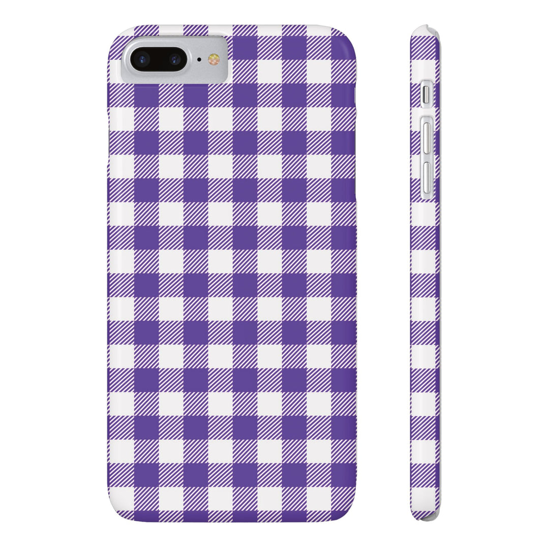 Slim Purple Gingham Gift for Her Cute Phone Cases for Iphone 16 Pro Max | iPhone 15 Case | iPhone 15 Pro Max Case, Iphone 14, 13, 12, 11, 10, 8, 7 - Studio40ParkLane