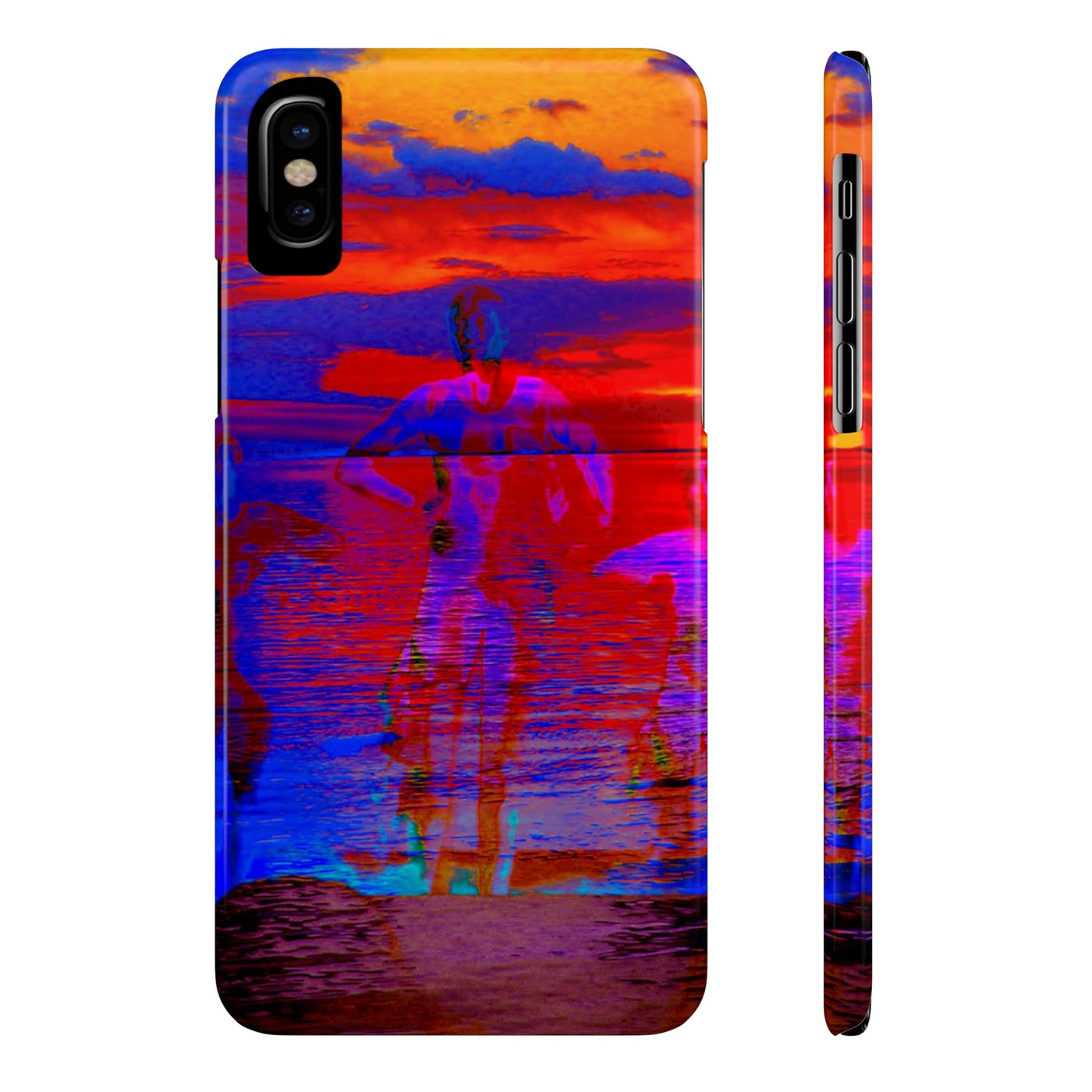 Slim Cute Phone Cases for Iphone | iPhone 15 Case | iPhone 15 Pro Max, Iphone 14 Case, Iphone 14 Pro Max, Iphone 13, Red Blue Sunset