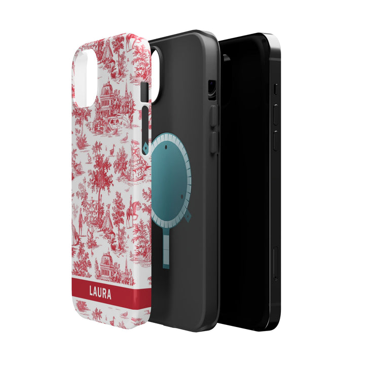 Magsafe French Toile Personalized Initial Custom Gift for Her Cute Phone Cases for Iphone 16 Pro Max | iPhone 15 Case | iPhone 15 Pro Max Case, Iphone 14, 13, 12, 11, 10, 8, 7 - Studio40ParkLane