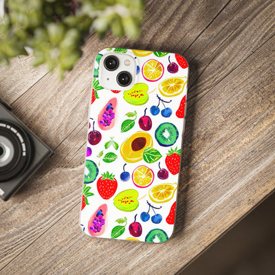 Cute Flexi Phone Cases, Summer Fruit Mix, Compatible with Samsung Galaxy S23, Samsung S22, Samsung S21, Samsung S20, Galaxy S20 Ultra