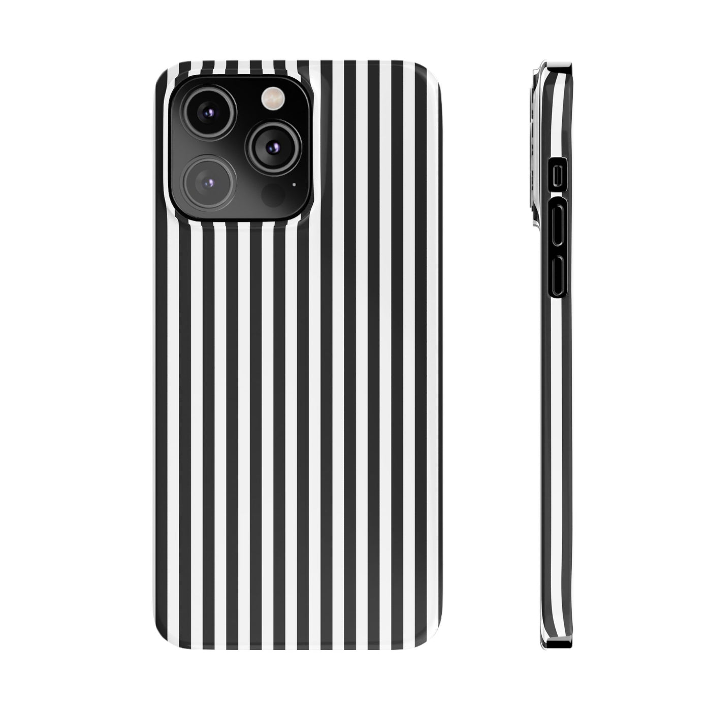 Slim Black White Striped Cute Phone Case for Iphone 16 - | iPhone 15 Pro Max Case | iPhone 14 Case Iphone 13 12 11 10 9 8 7 Gift for Her - Studio40ParkLane