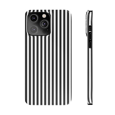 Slim Black White Striped Cute Phone Case for Iphone 16 - | iPhone 15 Pro Max Case | iPhone 14 Case Iphone 13 12 11 10 9 8 7 Gift for Her - Studio40ParkLane