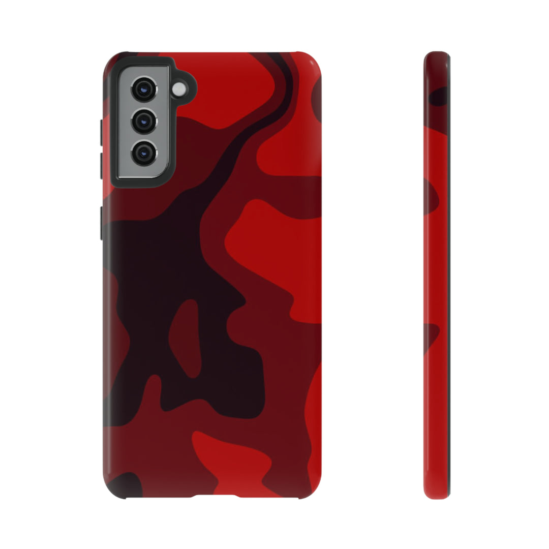Cute Phone Case | Cool Camouflage Red Black Samsung Phone Case | Galaxy S23 Case, S22 Case, S21, S20 | 2 Layered Case - Studio40ParkLane