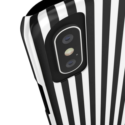 Slim Custom Personalized Black White Striped Phone Case for Iphone 16 - | iPhone 15 Pro Max Case | iPhone 14 Case Iphone 13 12 11 10 9 8 - Studio40ParkLane