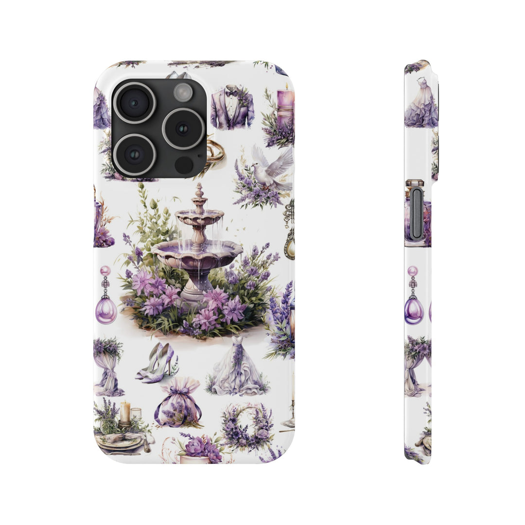 Slim Cute Phone Cases for Iphone | iPhone 15 Case | iPhone 15 Pro Max Case, Iphone 14, Iphone 14 Pro Max, Iphone 13, Lavender Wedding Theme - Studio40ParkLane