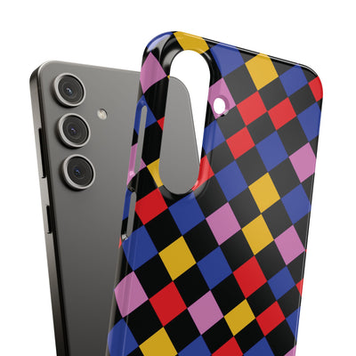 Colorful Checkerboard Cute Phone Case - Sleek Snap - for iPhone 16 15 14 13 12 11 Max Pro Plus Samsung Galaxy S24 S23 S22 S21 S20 Plus Ultra - Studio40ParkLane