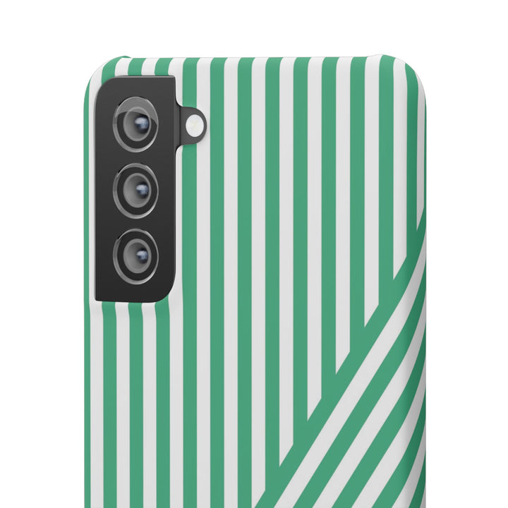 Aesthetic Emerald Stripes Cute Phone Case Sleek Snap - For iPhone 17 Pro Max iPhone 16 Pro iPhone 15 Iphone 14 Plus 13 Pro 12 11 10 Gift