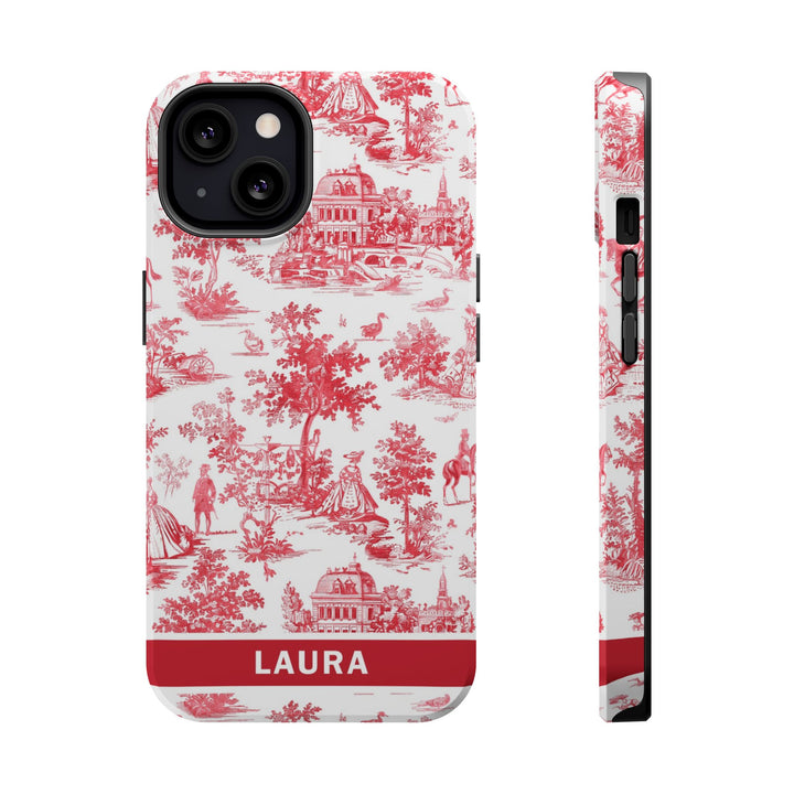 Magsafe French Toile Personalized Initial Custom Gift for Her Cute Phone Cases for Iphone 16 Pro Max | iPhone 15 Case | iPhone 15 Pro Max Case, Iphone 14, 13, 12, 11, 10, 8, 7 - Studio40ParkLane