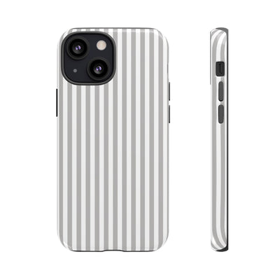 Tough Premium Ash Grey Stripes Phone Case Gift for Her - For Apple iPhone 16 Pro Max 16e iPhone 15 Pro iPhone Iphone 14 Plus 13 Pro 12 SE XR - Studio40ParkLane