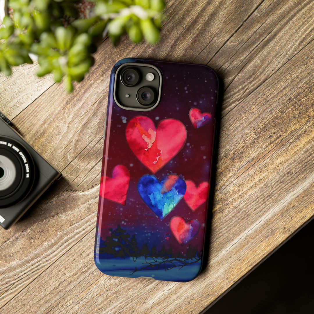 Cute IPhone Case | Rising Heart Love Night, iPhone 15 Case | iPhone 15 Pro Case, Iphone 14 Case, Iphone 14 Pro Max Case, Iphone 13 Case - Studio40ParkLane