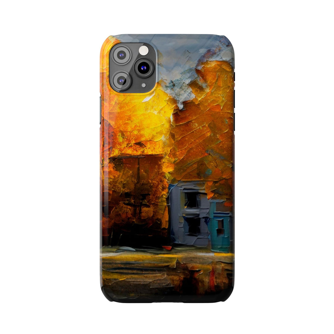 Slim Cute Phone Cases for Iphone - | iPhone 15 Case | iPhone 15 Pro Max Case, Iphone 14 Case, Iphone 14 Pro Max, Iphone 13, Fall Leaves Oil Paint Effect - Studio40ParkLane