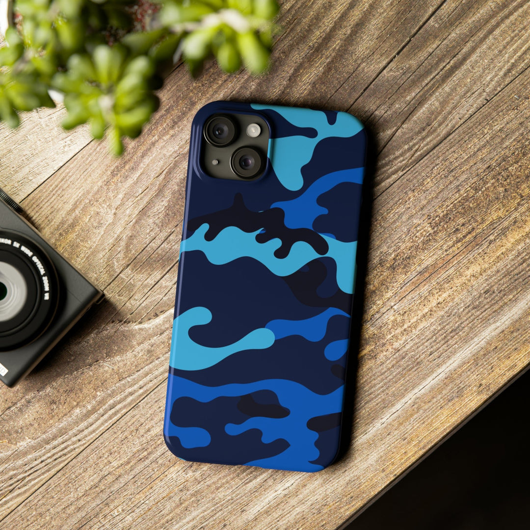 Slim Cute Phone Cases for Iphone - | iPhone 15 Case | iPhone 15 Pro Max Case, Iphone 14 Case, Iphone 14 Pro Max, Iphone 13, Blue Camouflage - Studio40ParkLane