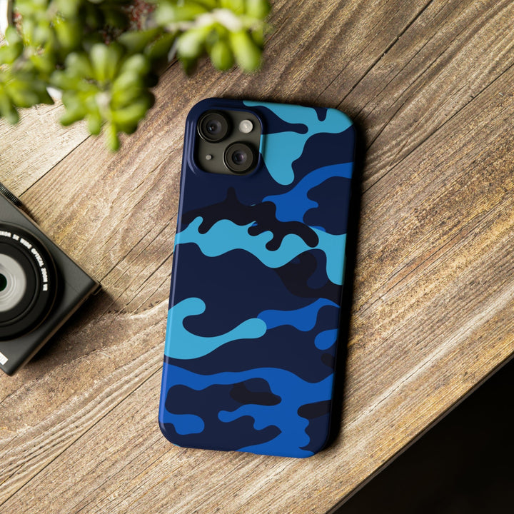 Slim Cute Phone Cases for Iphone - | iPhone 15 Case | iPhone 15 Pro Max Case, Iphone 14 Case, Iphone 14 Pro Max, Iphone 13, Blue Camouflage - Studio40ParkLane