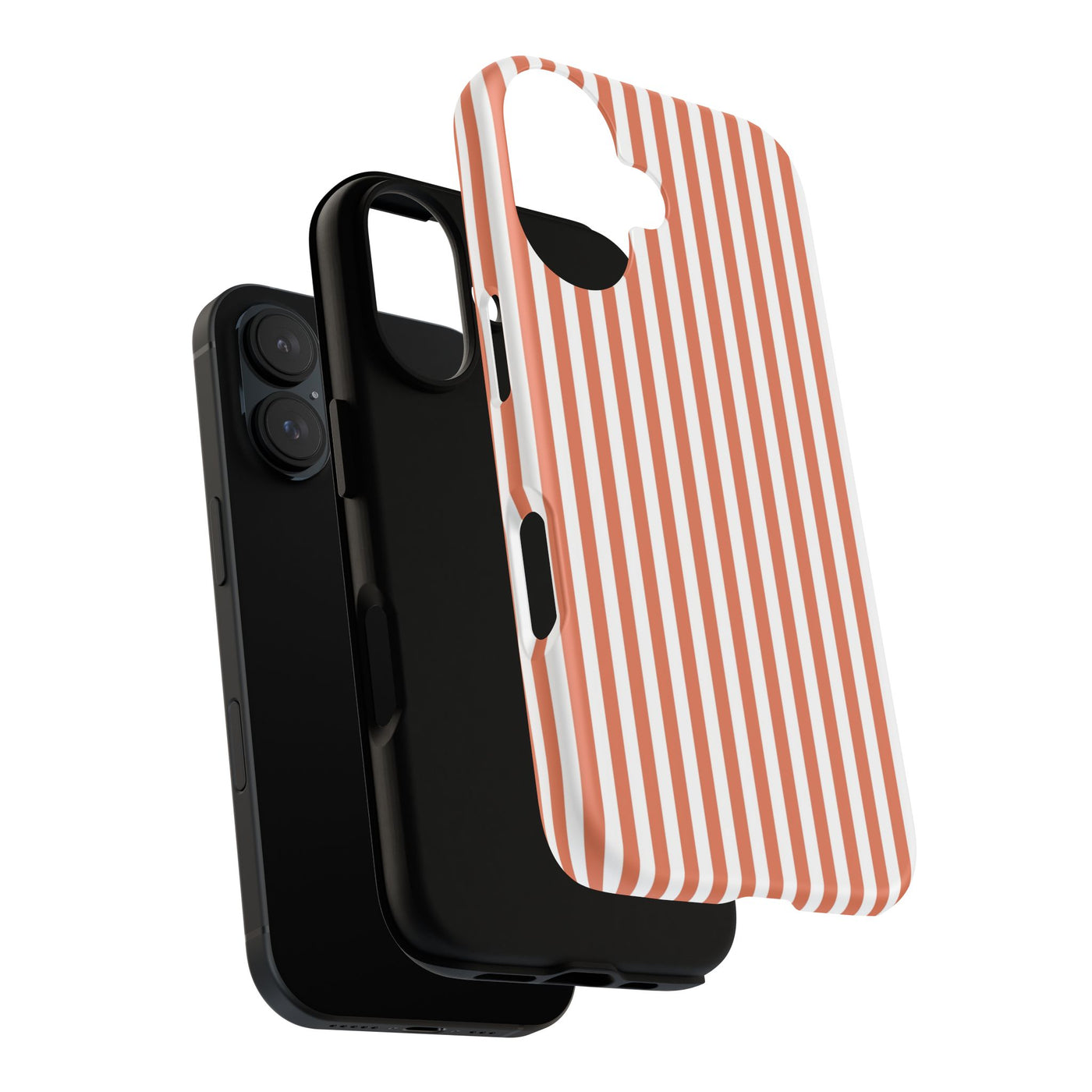Tough Premium Peach Stripes Phone Case Gift for Her - For Apple iPhone 16 Pro Max 16e iPhone 15 Pro iPhone Iphone 14 Plus 13 Pro 12 SE XR - Studio40ParkLane