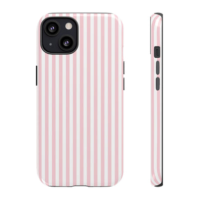 Tough Premium Sweet Pink Stripes Phone Case Gift for Her - For Apple iPhone 16 Pro Max 16e iPhone 15 Pro iPhone Iphone 14 Plus 13 Pro 12 SE XR - Studio40ParkLane