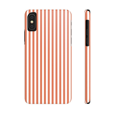 Slim Red Winter Peach Striped Cute Phone Case for Iphone 16 - | iPhone 15 Pro Max Case | iPhone 14 Case 13 12 11 10 9 8 7 X XS Gift for Her