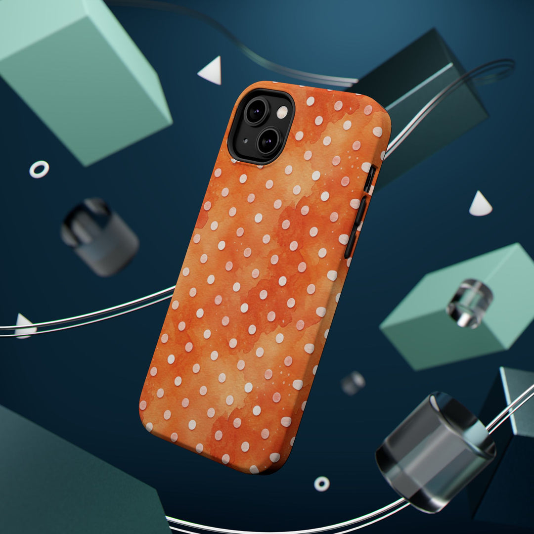 Aesthetic Tough Magsafe Orange Polka Dots Phone Case - For iPhone 17 Pro Max iPhone 16 Pro iPhone 15 Iphone 14 Plus 13 Pro 12 11 10 XR - Studio40ParkLane