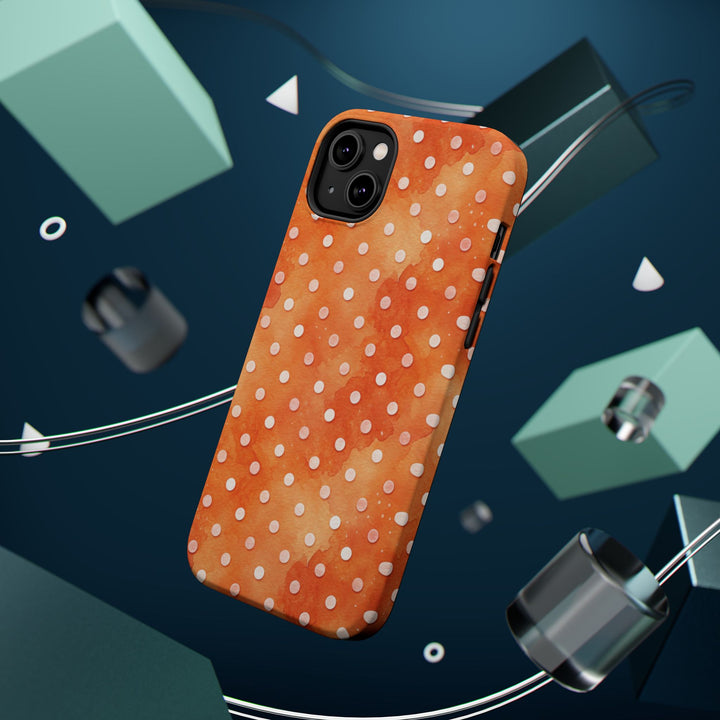 Aesthetic Tough Magsafe Orange Polka Dots Phone Case - For iPhone 17 Pro Max iPhone 16 Pro iPhone 15 Iphone 14 Plus 13 Pro 12 11 10 XR - Studio40ParkLane