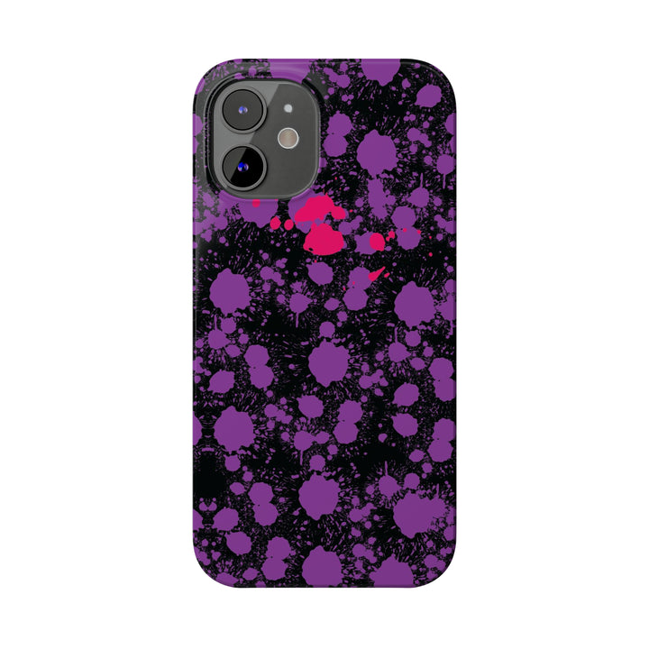Slim Cute Phone Cases for Iphone - | iPhone 15 Case | iPhone 15 Pro Max Case, Iphone 14 Case, Iphone 14 Pro Max, Iphone 13, Purple Pink Paint Blots Splash - Studio40ParkLane