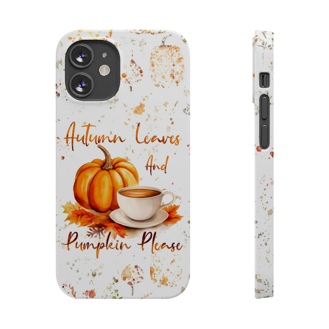 Slim Fall Leaves and Pumpkins Slim Cute Phone Cases for Iphone | iPhone 15 Case | iPhone 15 Pro Max Case, Iphone 14, Iphone 14 Pro Max, Iphone 13 - Studio40ParkLane