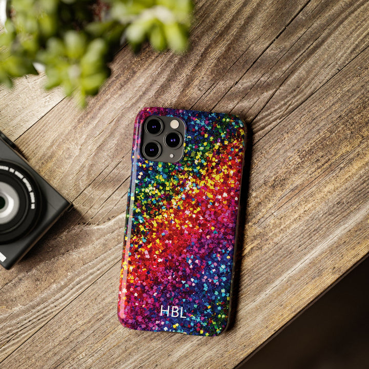 Slim Personalized Slim Muted Faux Play on Glitter Effect Cute Phone Cases for Iphone 16 Pro Max | iPhone 15 Case | iPhone 15 Pro Max Case, Iphone 14, Iphone 14 Pro Max, Iphone 13 12 11 8 7 - Studio40ParkLane