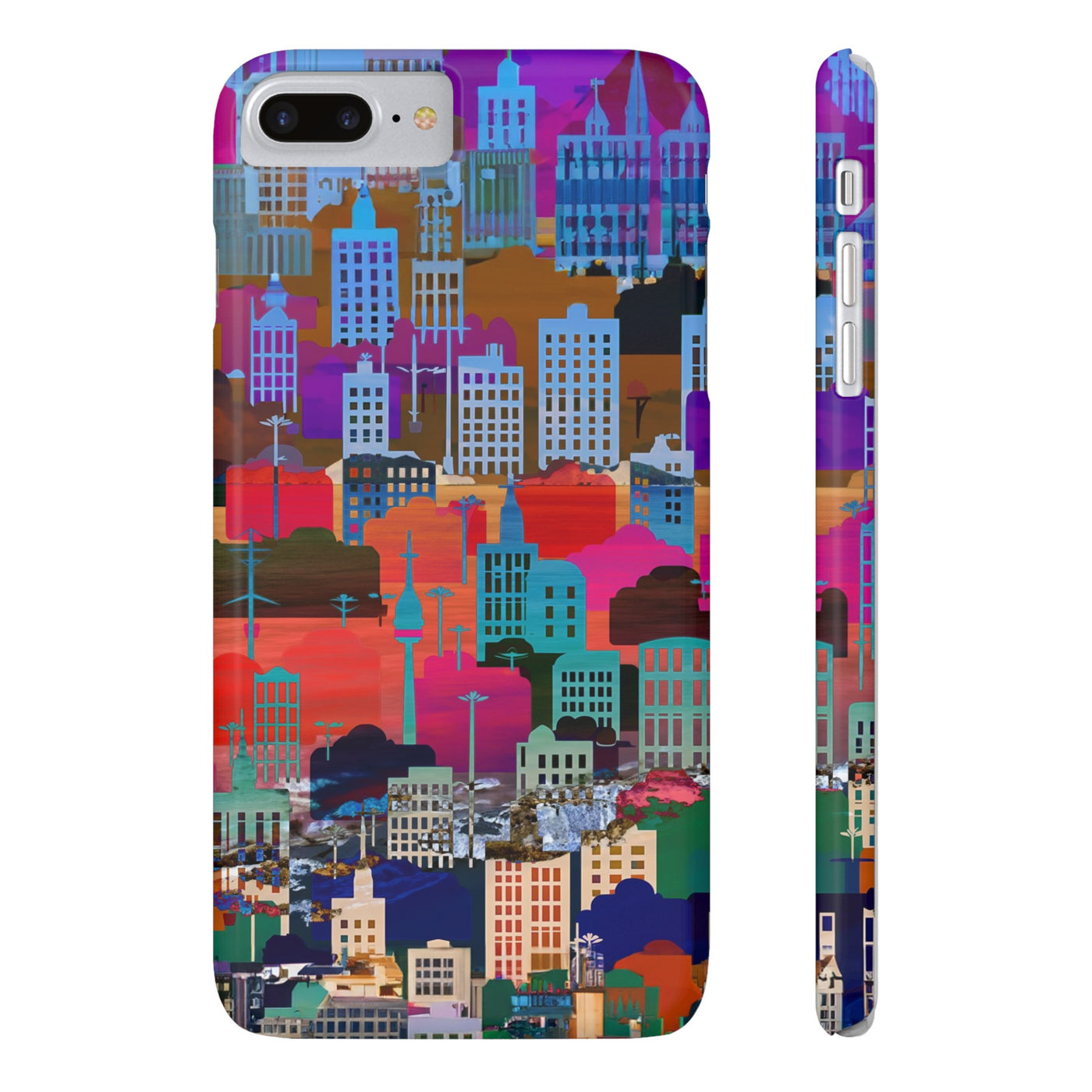 City Skyline Mosaic Slim Cute Phone Cases for Iphone | iPhone 15 Case | iPhone 15 Pro Max Case, Iphone 14, Iphone 14 Pro Max, Iphone 13, 12