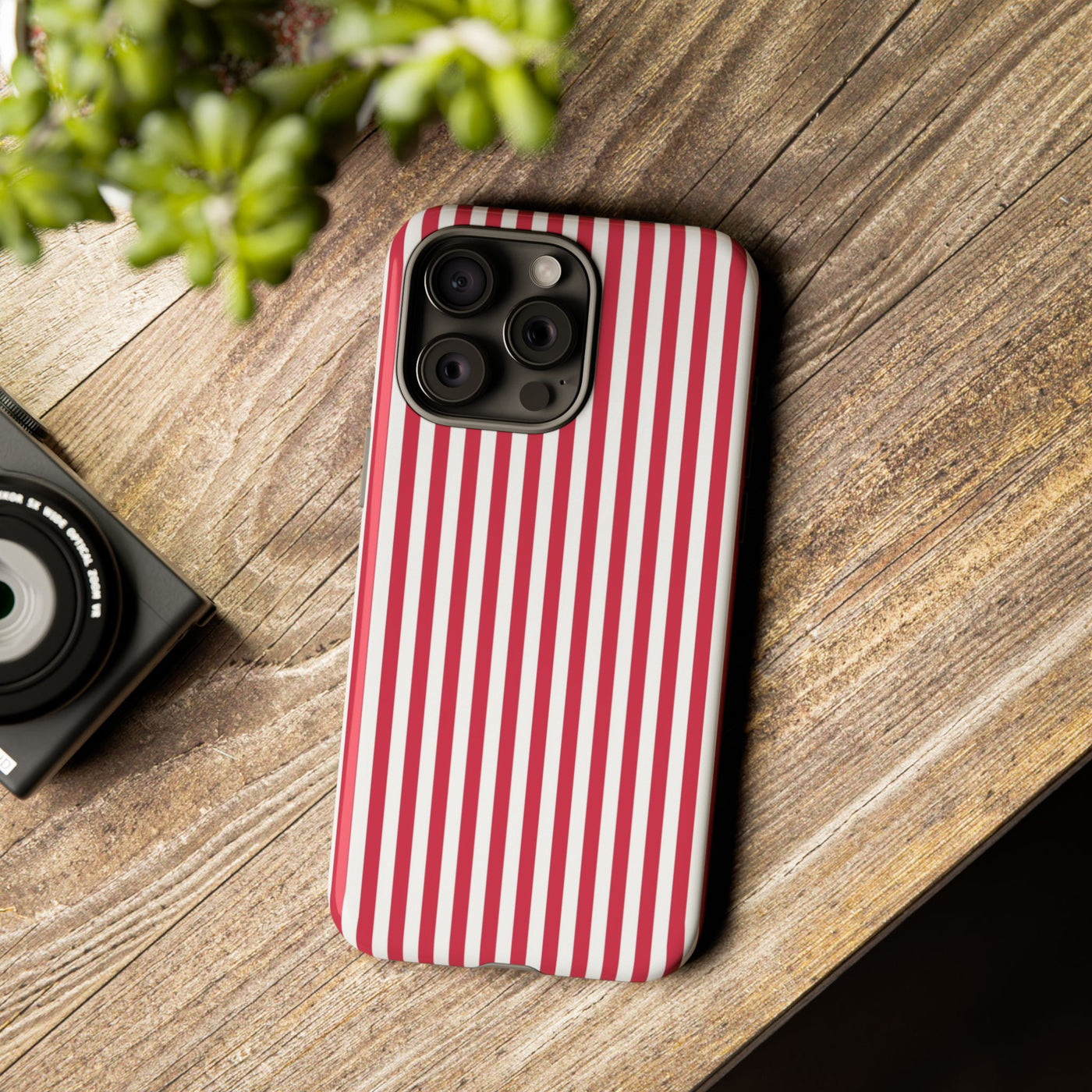 Tough Premium Winterberry Stripes Phone Case Gift for Her - For Apple iPhone 16 Pro Max 16e iPhone 15 Pro iPhone Iphone 14 Plus 13 Pro 12 SE XR - Studio40ParkLane