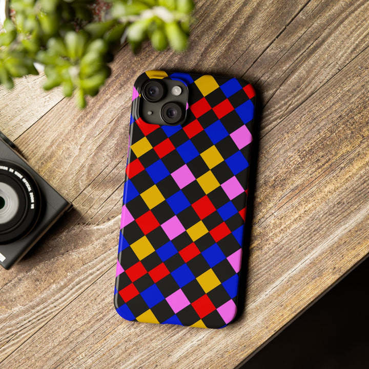 Slim Abstract Colorful Checkerboard Cute Phone Case for Iphone 17 - | iPhone 16 Pro Max Case | iPhone 15 Case Iphone 14 13 12 11 Gift for Her - Studio40ParkLane