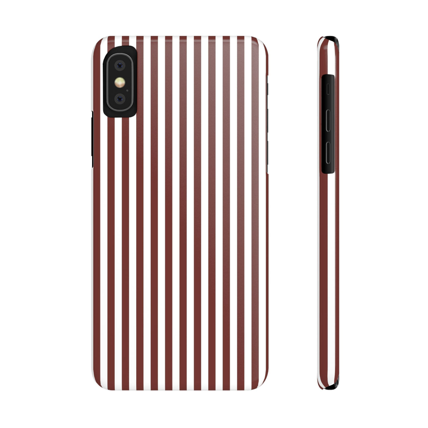 Slim Chocolate Brown Striped Cute Phone Case for Iphone 16 - | iPhone 15 Pro Max Case | iPhone 14 Case Iphone 13 12 11 10 9 8 7 Gift for Her - Studio40ParkLane