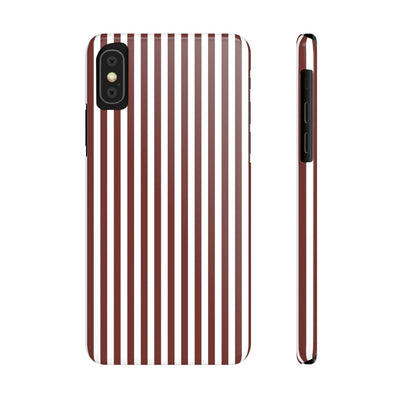 Slim Chocolate Brown Striped Cute Phone Case for Iphone 16 - | iPhone 15 Pro Max Case | iPhone 14 Case Iphone 13 12 11 10 9 8 7 Gift for Her - Studio40ParkLane