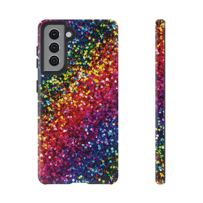 Faux Chic Play on Glitter Effect Cute Phone Case, for IPhone 16 pro Max | Iphone 15, Iphone 14, IPhone 13 Case, 11 8 7, Samsung Galaxy S24, S23, S22, S21, 2 Layer Protection