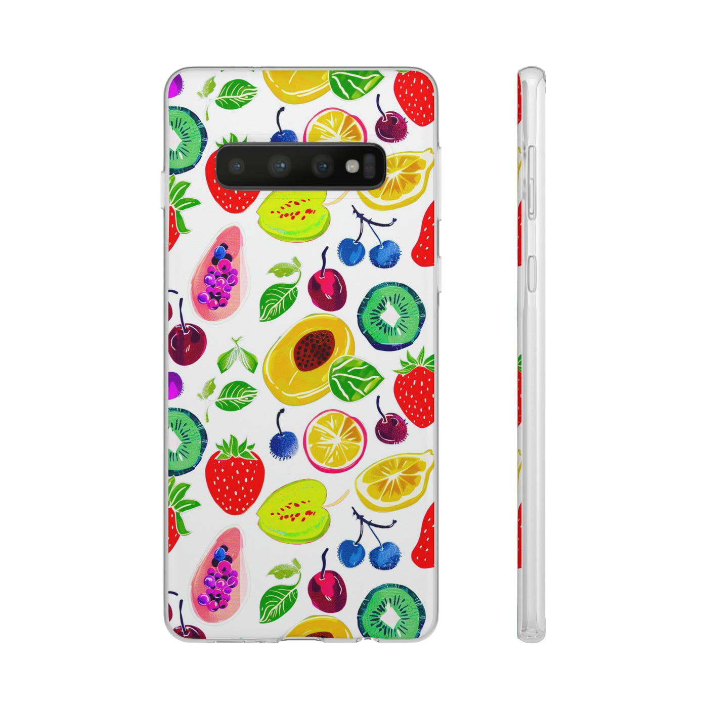 Cute Flexi Phone Cases, Summer Fruit Mix, Compatible with Samsung Galaxy S23, Samsung S22, Samsung S21, Samsung S20, Galaxy S20 Ultra