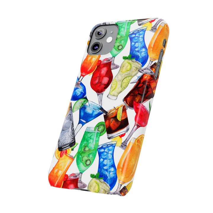 Slim Cute Phone Cases for Iphone - | iPhone 15 Case | iPhone 15 Pro Max Case, Iphone 14 Case, Iphone 14 Pro Max, Iphone 13, Summer Fruit Cocktail - Studio40ParkLane