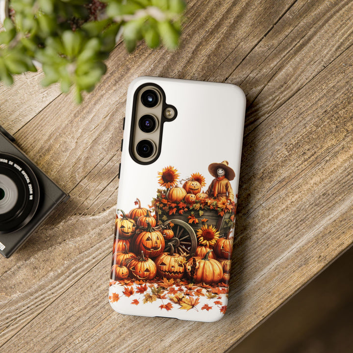 Impact Resistant, Fall Leaves Scarecrow, Cute Phone Cases for Samsung S24, S23, S22, S21, IPhone 15 pro Iphone 14 pro Iphone 13 IPhone 12 Iphone 11 - Studio40ParkLane