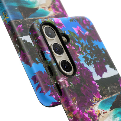 Impact Resistant, Bougainvillea Seaview, Cute Phone Cases for Samsung S24, S23, S22, S21, IPhone 15 pro Iphone 14 pro Iphone 13 IPhone 12 Iphone 11