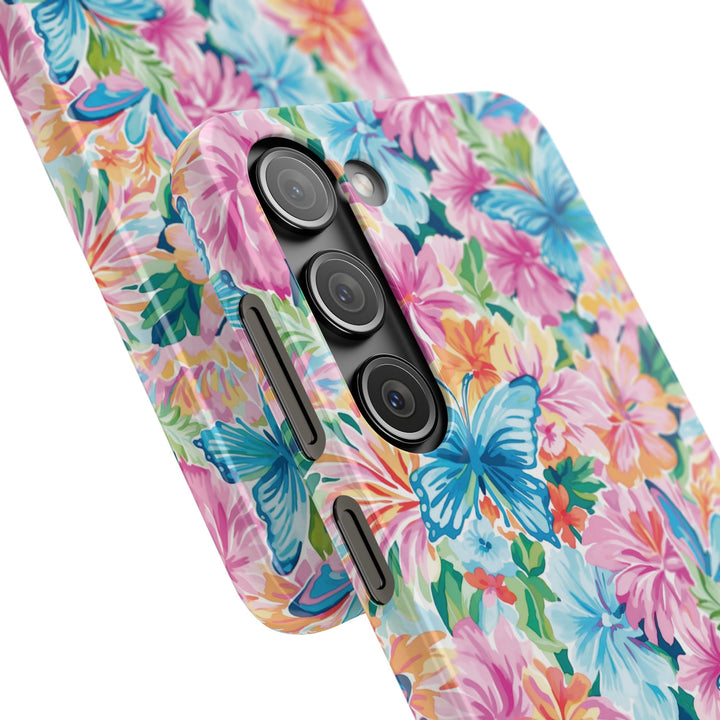 Sleek Snap Butterflies Flowers Cute Phone Case for iPhone 16 15 14 13 12 11 X Xs Max Xr Pro Plus Samsung Galaxy S24 S23 S22 S21 S20 Ultra