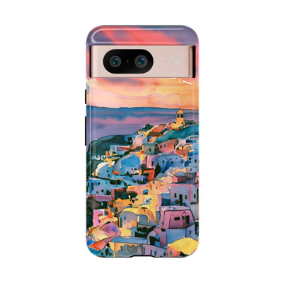 Impact Resistant, Greek Sunset, Cute Phone Cases for Samsung S24, S23, S22, S21, IPhone 15 pro Iphone 14 pro Iphone 13 IPhone 12 Iphone 11