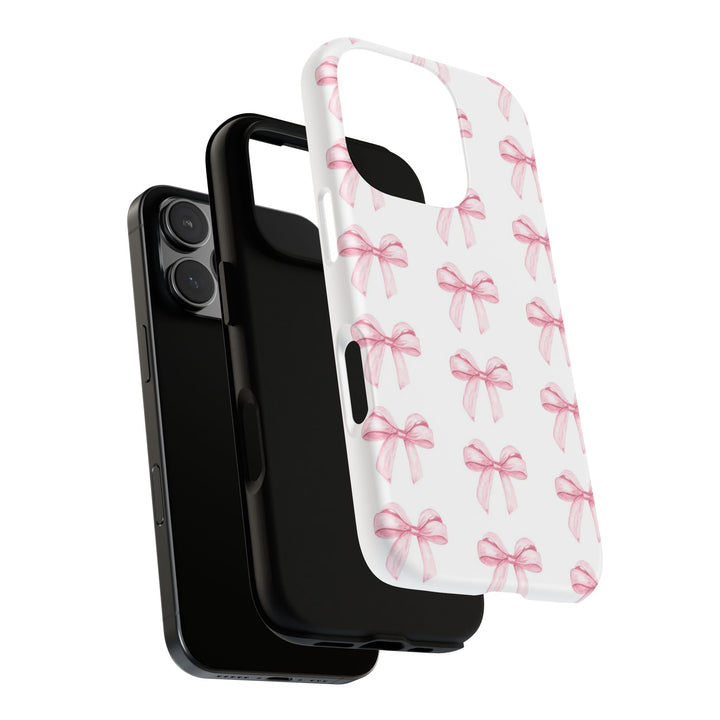 Pink Bows Cute Phone Case, for IPhone 16 Pro Max | Iphone 15, Iphone 14, IPhone 13 Case, 11 8 7, Samsung Galaxy S24, S23, S22, S21, 2 Layer Protection - Studio40ParkLane
