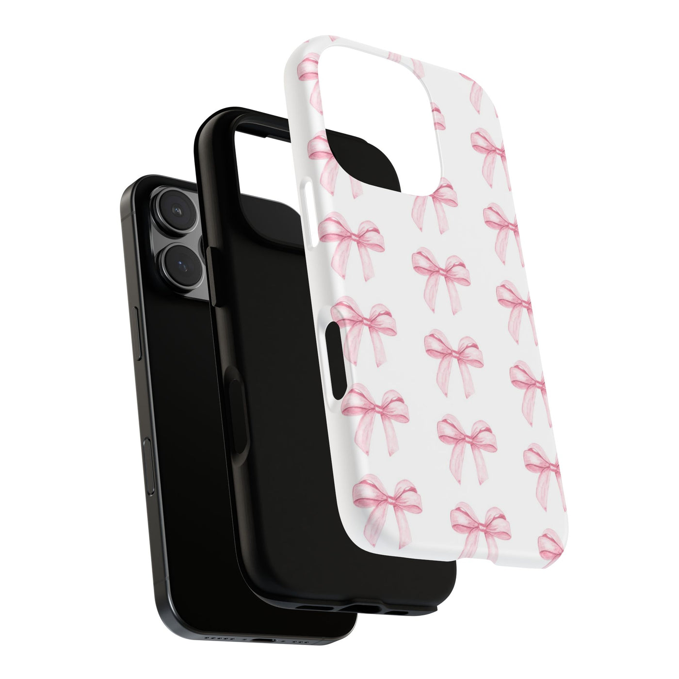 Pink Bows Cute Phone Case, for IPhone 16 Pro Max | Iphone 15, Iphone 14, IPhone 13 Case, 11 8 7, Samsung Galaxy S24, S23, S22, S21, 2 Layer Protection