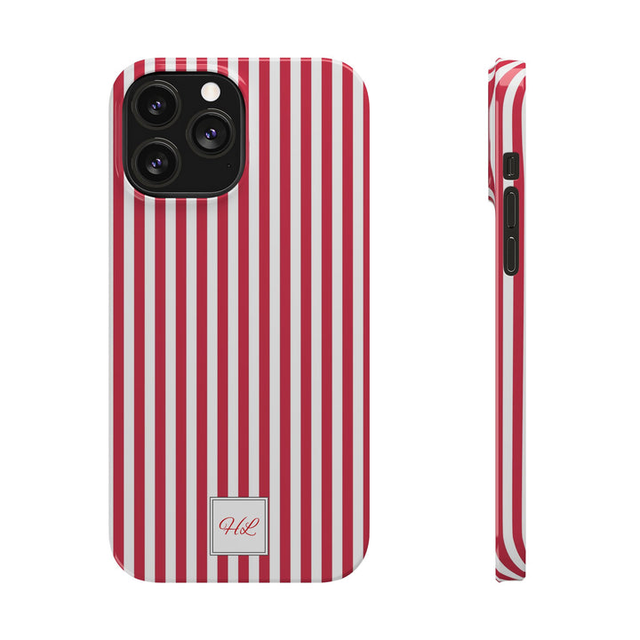 Slim Custom Personalized Winterberry Red Striped Phone Case for Iphone 17 - | iPhone 16 Pro Max Case | iPhone 15 Case Iphone 14 13 12 11 10 9 8 - Studio40ParkLane