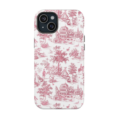 French Pink Toile Magsafe Cute Phone Case for Iphone Gift for Her,  | iPhone 15 Case | iPhone 15 Pro Max Case, Iphone 14, Iphone 14 Pro Max, Iphone 13, Iphone 16