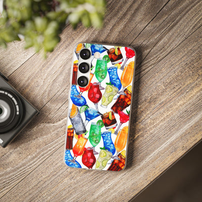 Cute Flexi Phone Cases, For Iphones and Samsung Galaxy Phones, Tropical Summer Fruit Cocktails, Galaxy S23 Phone Case, Samsung S22 Case, Samsung S21, Iphone 15, Iphone 14, Iphone 13