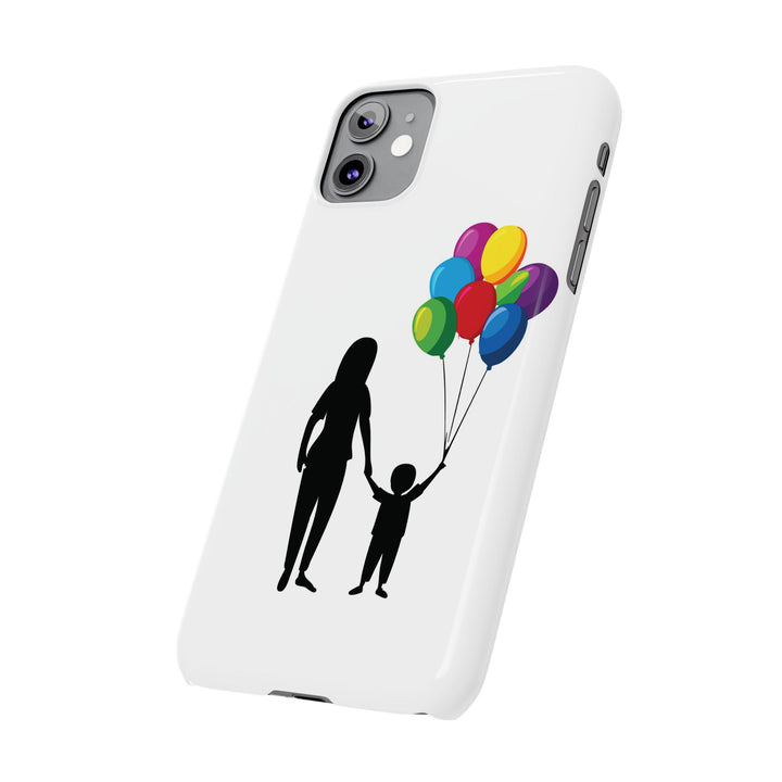 Slim Mother Child Balloons Gift for Her Cute Phone Cases for Iphone 16 Pro Max | iPhone 15 Case | iPhone 15 Pro Max Case, Iphone 14, 13, 12, 11, 10, 8, 7 - Studio40ParkLane