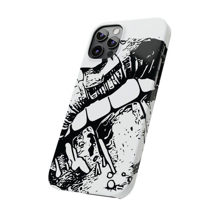 Slim Cute Phone Cases for Iphone - | iPhone 15 Case | iPhone 15 Pro Max Case, Iphone 14 Case, Iphone 14 Pro Max, Iphone 13, Smile Lips Black and White - Studio40ParkLane