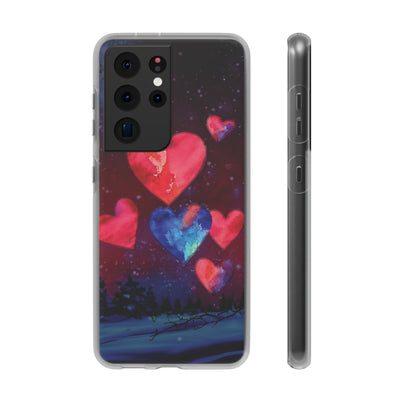 Cute Flexi Samsung Phone Cases, Night of Hearts Rising Galaxy S23 Phone Case, Samsung S22 Case, Samsung S21 Case, S20 Plus