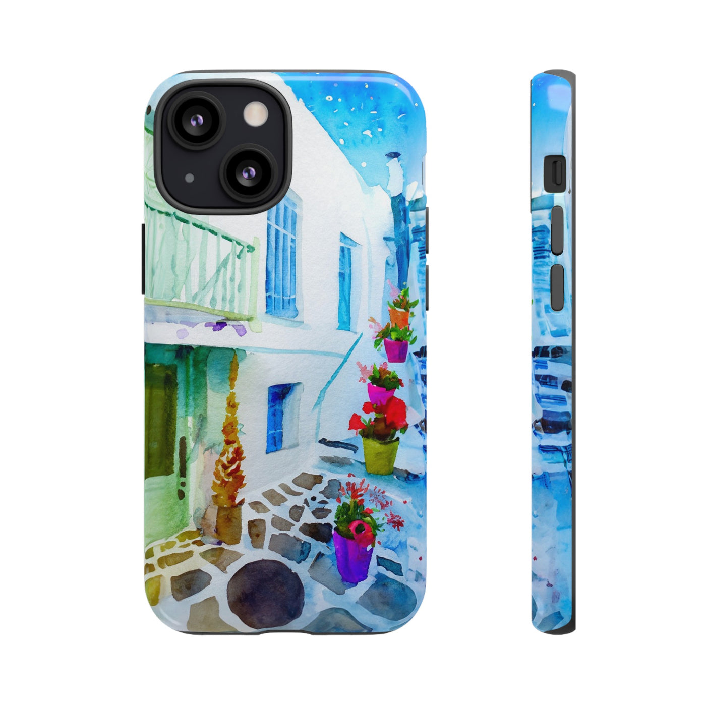 Impact Resistant, Greece House, Cute Phone Cases for Samsung S24, S23, S22, S21, IPhone 15 pro Iphone 14 pro Iphone 13 IPhone 12 Iphone 11