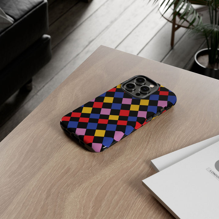 Aesthetic Tough Colorful Checkerboard Phone Case Premium - For iPhone 17 Pro Max iPhone 16 Pro iPhone 15 Iphone 14 Plus 13 Pro 12 11 10 XR - Studio40ParkLane
